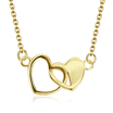 Double Heart Shape Silver Necklace SPE-5255